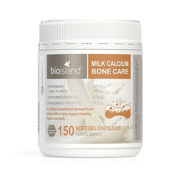 Viên Uống Bổ Sung Canxi Milk Calcium Bone Care bioisland 150 Viên